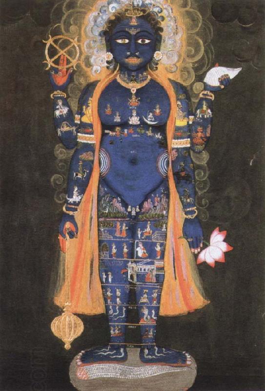 Ambrogio Lorenzetti vishnu visvarupa,preserver of the universe,represnted as the whole world oil painting picture